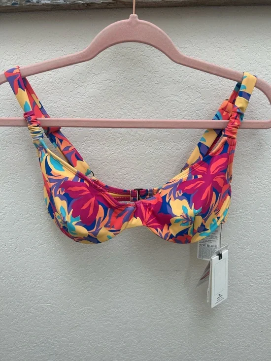 Rip Curl Es Verdad Vibrant Floral Underwire Bikini Top, Size Small - Picture 1 of 4